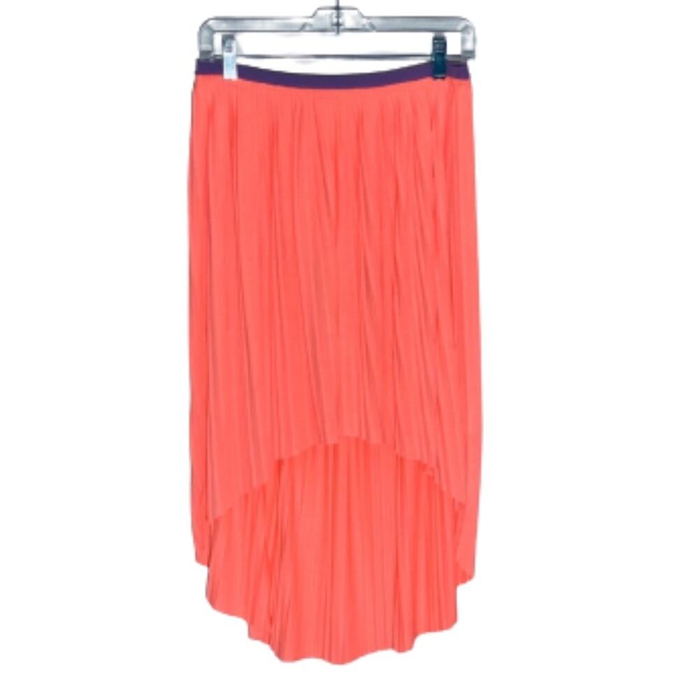 AEO pleated hi-lo Jersey skirt bright pink coral size Medium